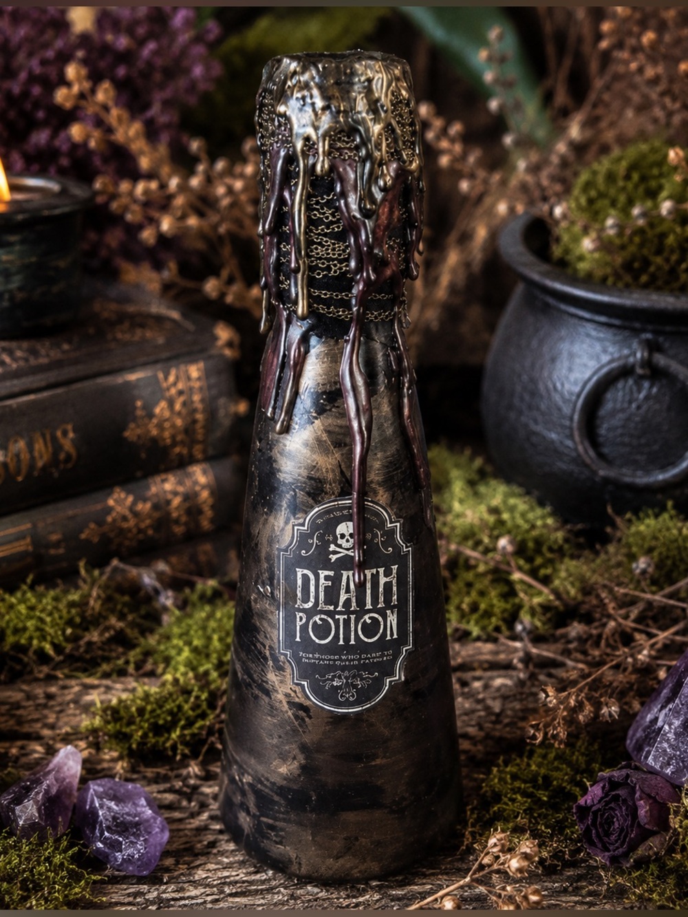 Death Potion Decorative Bottle Gothic Halloween Apothecary Decor